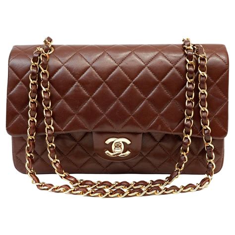 brown leather chanel clutch with stitching|chanel clutch with chain lambskin.